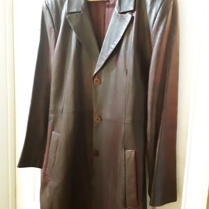Burgandy faded style leather jacket